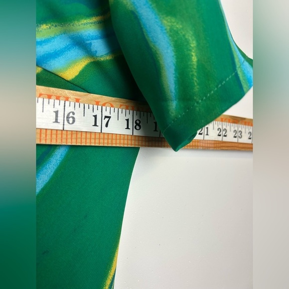 VTG Y2K Gabrielle Mxi Dress Women M Floral Green Sheer Silk Blend Boho Cottage - Picture 12 of 16